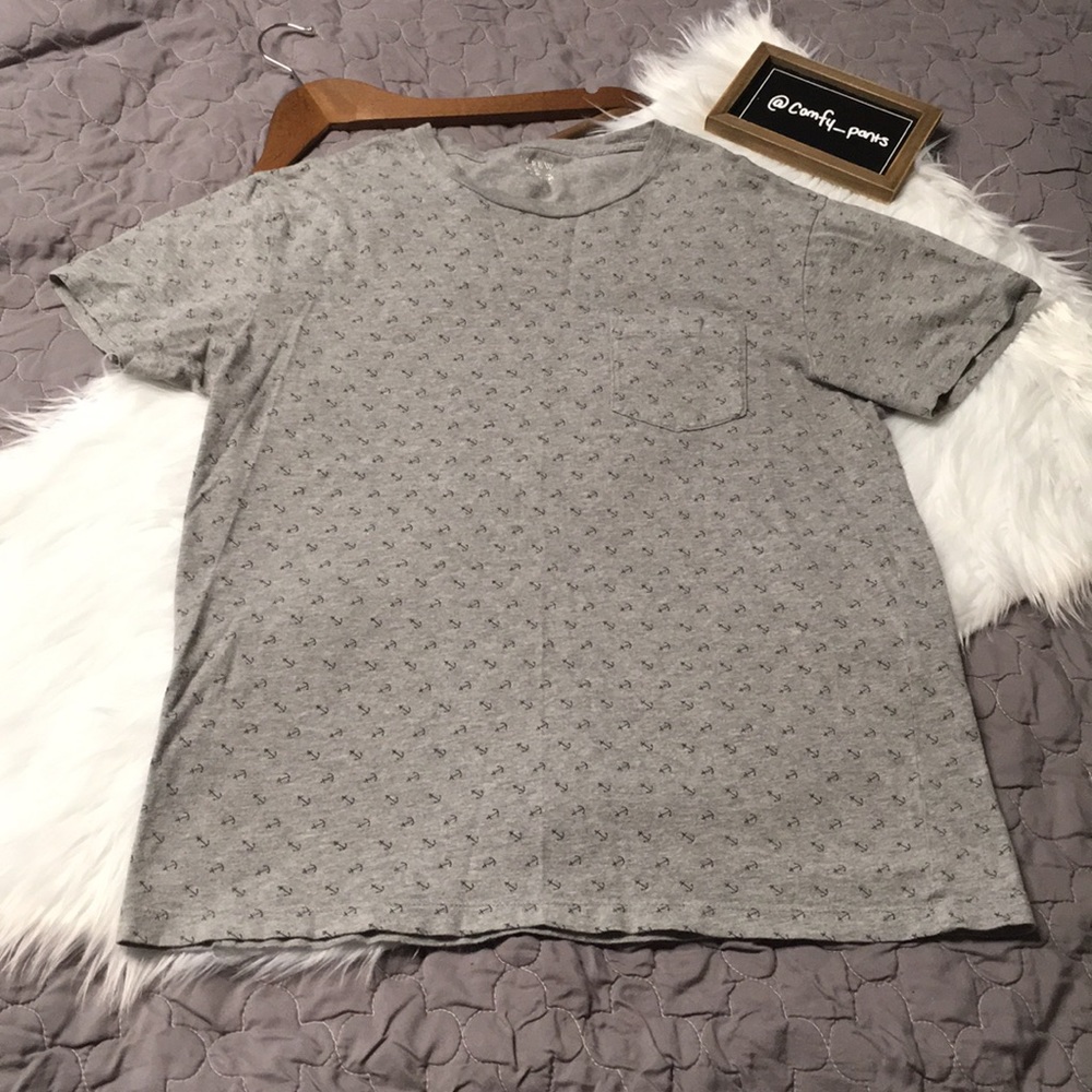 J. Crew Gray and Blue Nautical T-Shirt